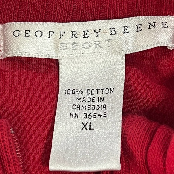 GEOFFREY BEENE QUARTER ZIP MOCK NECK KNITTED SPORT PULLOVER SWEATER RED XL EUC - Picture 12 of 12